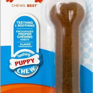 Nylabone Gentle Puppy Dog Teething Chew Toy Bone, Chicken Flavour, Small, for Puppies Up to 11 kg