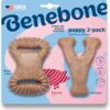 Benebone Puppy Tiny 2-Pack Indestructible Dental Chew/Wishbone for Aggressive Chewers, Long Lasting Teething Boredom Breaker for Puppies, Real Bacon Flavour, For XS Dogs, Made in the USA.