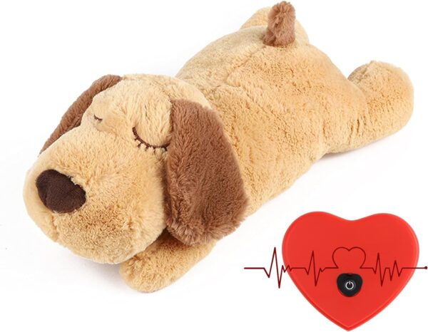 Newthinking Puppy Heartbeat Stuffed Toy - Pet Anxiety Relief and Calming Aid, Soft Plush Sleeping Buddy Behavioral Aid Dog Toy, with Heartbeat for Puppies Dog Pet