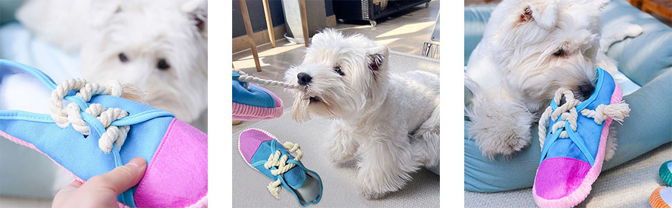 puppy shoe toy dog shoe chew toy shoelace toys for dogs dog teething shoe