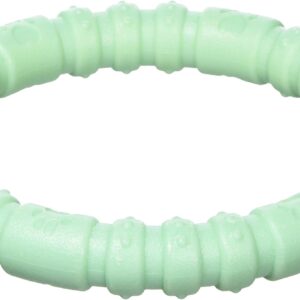 Rosewood large tough and durable chew and teething ring shaped dog toy for medium and large dogs made of tough nylon material, Mint flavoured and scented, Green, transparent