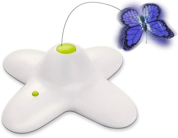 ALL FOR PAWS Cat Butterfly Toy Interactive Cat Toys, 360° Electric Rotating Toys for Indoor Cats, Automatic Self Playing Teaser Toy (Shiny Butterfly)