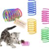 Andiker Cat Spring 12pcs, Cat Interactive Toy to Kill Time and Keep Fit Colorful Creative Toy Durable Soft Cat Activity Toy for Swatting, Biting, Hunting Kitten Toys