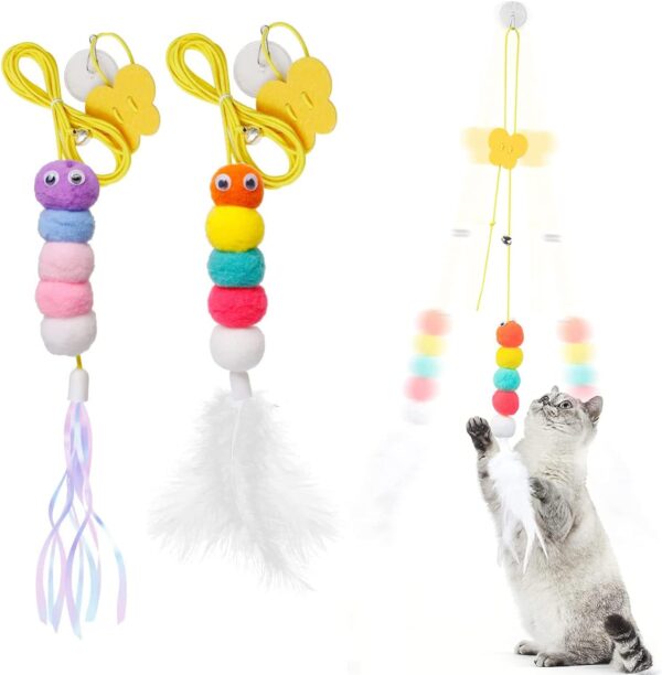 selcouth yyds Interactive Cat Toys for Indoor Cats Adult,Door Hanging Cat Toy for On Doorcase Doorknob Window(2Pcs)