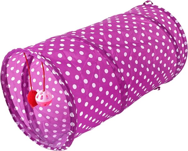 LdawyDE Cat Tunnel, Kitten Tunnel Cat Play Tunnel With Toy Bell Ball Expandable Foldable Pet Cat Tent Tunnel Straight Channel Tube Toy for Cats Dogs Small Pets, Ripstop Durable