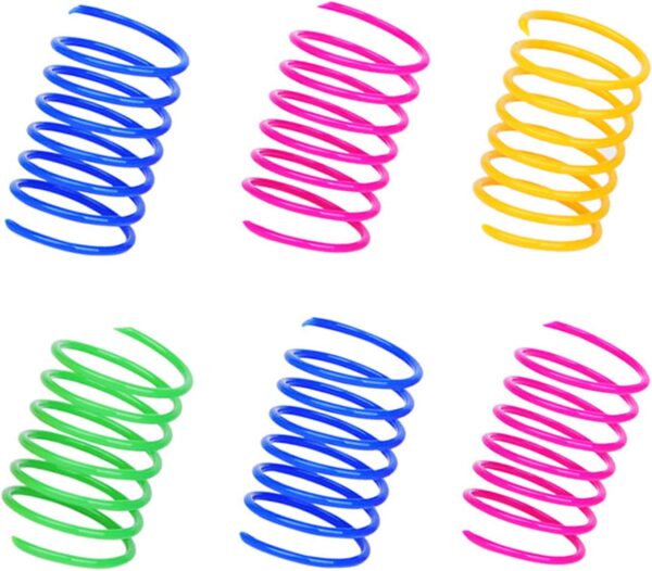 30 Pack Cat Spring Toys Pet Wide Colorful Springs Cat Toys Plastic Coil Spiral Springs for Cat Kitten Pets (Random Color)