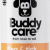 Flea & Tick Dog Shampoo by Buddycare | Eliminates Fleas, Ticks & Mites | Deep Cleansing Shampoo for Dogs, Tea Tree & Eucalyptus Flea Shampoo for Dogs (500ml)