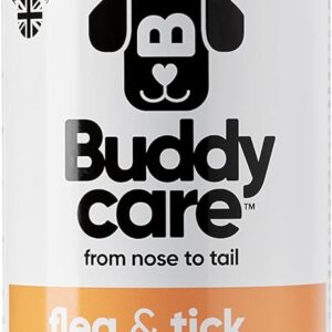 Flea & Tick Dog Shampoo by Buddycare | Eliminates Fleas, Ticks & Mites | Deep Cleansing Shampoo for Dogs, Tea Tree & Eucalyptus Flea Shampoo for Dogs (500ml)