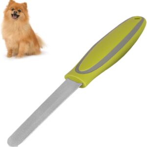 NHBETYS Pet Dog Nail File, Half Moon Puppy Nail Claw File Nail Polish Cat Claw Care with Easy Grip Handle, Animal Pedicure Grooming Clipper Tool for Dogs Cat's Sharp Claws(Green)