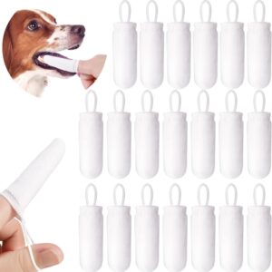 20 Pcs Microfiber Fingerbrush for Dogs Soft Finger Toothbrush Pet Dental Finger Brush for Dog Cat Teeth Cleaning Remove Plaque and Tartar