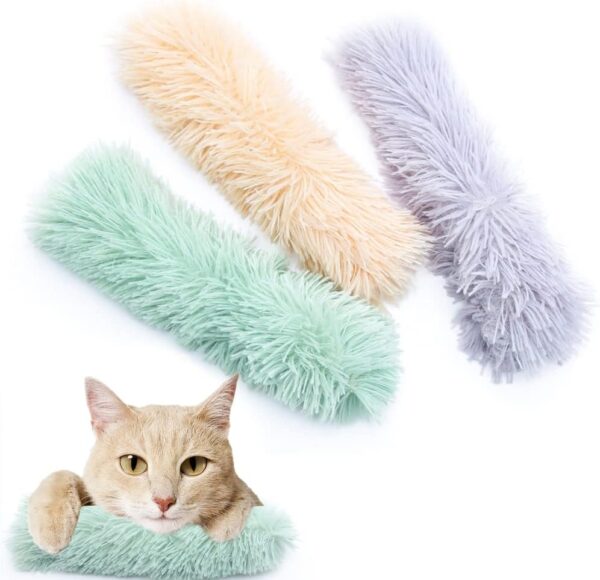 3 Packs Catnip Toys for Small Cats, Interactive Kitten Toys Soft Plush Pillows with Catmint and Sound Paper, Cat Toys Catnip Toys for Cats Chew, Teeth Cleaning, Relieve Boredom