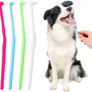 4 Pcs Pet Details Toothbrush,Extra Soft Cat Toothbrush,Long Handle Dog Teeth Cleaning Toothbrush,Durable Pet Oral Cleaning Tool,Cat Dental Care Supplies for Cleaning Out Gap Between Teeth