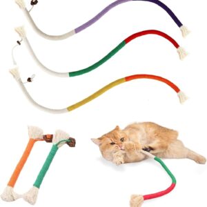 5PCS Cat Chew Toy,Interactive Cat Toy for Indoor Cats,Kitten Teething Chew Toy Rope,Handmade Pet Chew Toys for Teeth Cleaning,Interactive Cat Toys for Indoor Cats