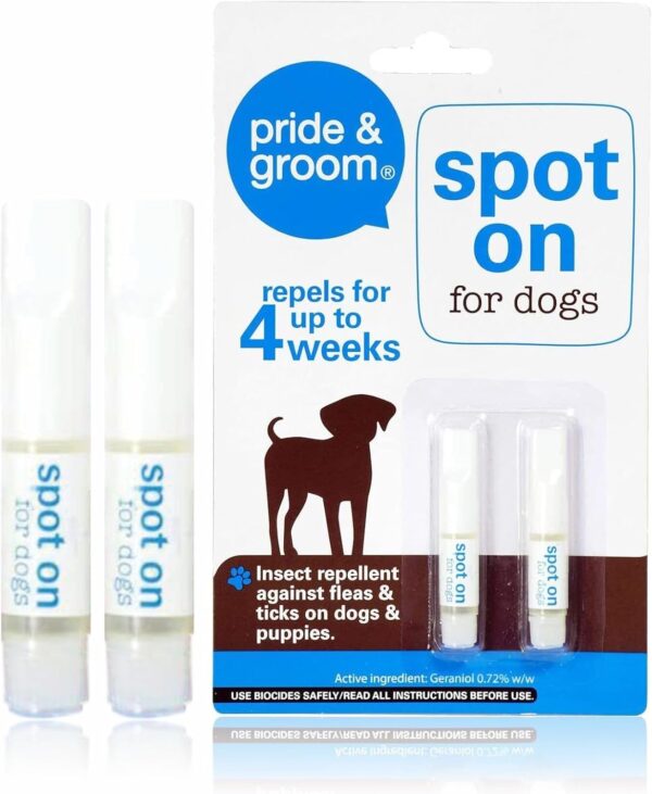 AHAD Spot On For Dogs Flea & Tick Repellent Pet Grooming Kit Repel For Up To 4 Weeks Insect Repellent Treatment For Kills Fleas Ticks Lice Dogs Puppies Supplies Pet Accessories White (Pack Of 2)