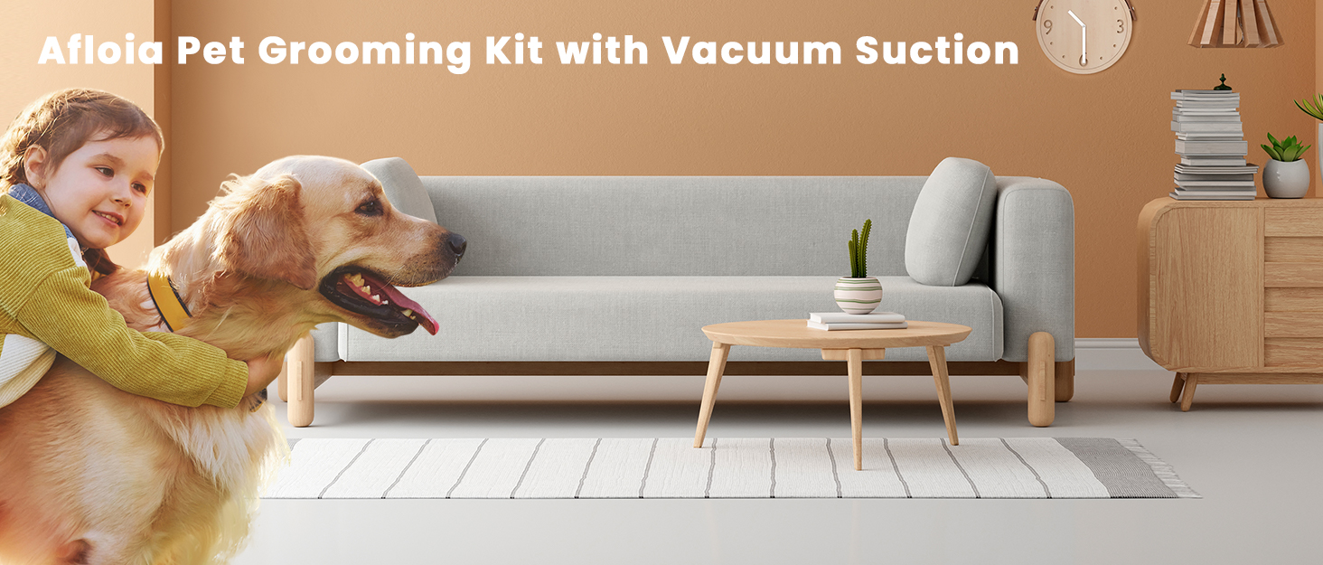 Pet grooming kit with vacuum