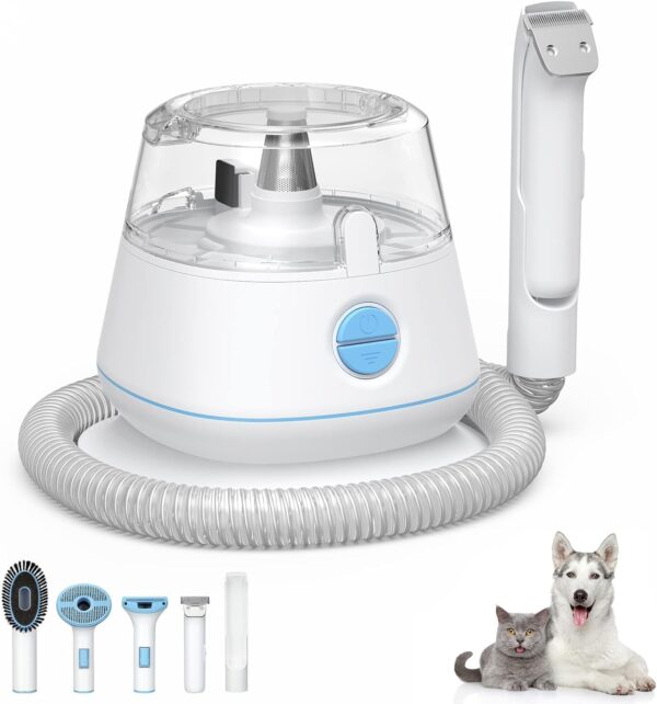 Aprafie Pet Grooming Vacuum，5-in-1 Pet Vacuum Kit for Dogs Cats. Pets Hair. Pets Vacuum Cleaner. Pets Grooming Kit，Vacuum Suction 99.99% Pet Hair. ABS Material，Quiet Pet Vacuum Groomer ​