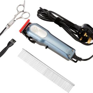 CGZZ Pet Hair Clipper, Powerful, Grooming Kit for Dog Hair Repair, Quiet Cat Clipper with 8 Comb Guides and Accessories - Light Blue