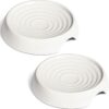 CatGuru Cat Bowls, Whisker Stress Free Cat Food Bowl, Reliefs Whisker Fatigue, Wide Cat Bowl, Non Slip Cat Food Bowls, Shallow Cat Dish, Cat Feeding & Watering Supplies (Set of 2, Ceramic, White)