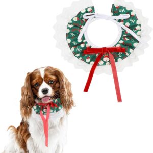 Christmas Pet Collar, Adjustable Cat Collar with Charm Christmas Elf Costume Accessories for Small Dog Cat Puppy Size M A6-CWHBWB(Santa)