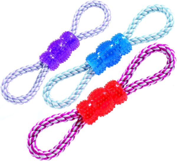 Classic Pet Products Vinyl and Rope Tug Toy, Assorted Color