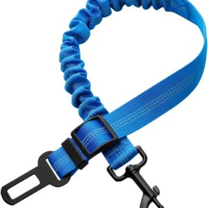 Dog Car Harness,Dog Seat Belts for Cars UK, Dog Safety Seat Belt Adjustable with Elastic and Safety Buckle of Car Travel Accessories for Pets(Blue)