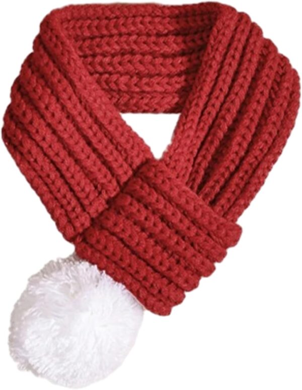 Dog Knitted Scarf Christmas Pet Scarf Red Pet Scarf Warm Cute Soft and Fashionable Dog Knitted Scarf Perfect Holiday Accessories for Pets Christmas Dog Scarf Pet Scarves Ideal for Holiday Dress Up(S)