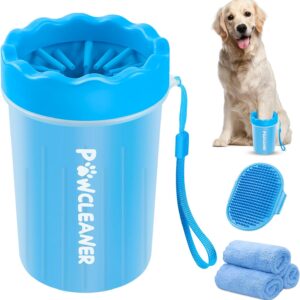 Dog Paw Cleaner, Washer, Buddy Muddy Pet Foot Cleaner for Small Medium Large Breed Dogs/Cats (with 3 absorbent towel)