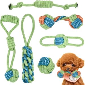 Dog Rope Toys Puppy Toys 6PCS Small Dog Cotton Rope Chewing Toys Puppy Dog Chew Toys Teething Training, Dog Tug Rope Interactive Dog Rope Toys Indestructible, Natural Cotton Rope for Small Medium Dogs