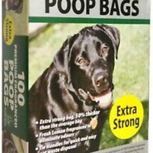 Doggy Poo Waste Bags With Tie Handles Odor Scented Doggy Waste Biodegradable Eco Friendly Dog Cats Poop Bags Box Pet Supplies Measure 26 X 34cm (100 Pc)