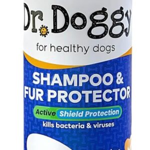 Dr Doggy 250ml Dog Shampoo & Fur Protector –Water Based Doggy Shampoo – Dog Shampoo for Itchy Skin – Keep your Pet Clean & Fresh – Puppy Shampoo Bottle