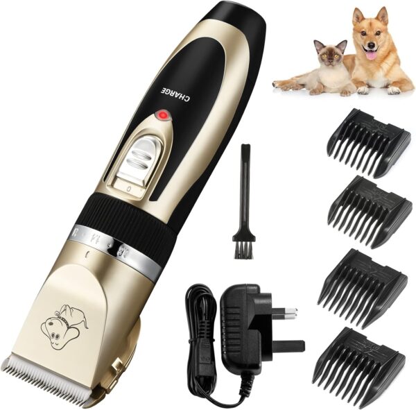 Electric Dog Clippers, Cordless Dog Trimmer Low Noise | Pet Grooming Kit Rechargeable & Fast Charging Dog Grooming Clippers with 4 Combs | Professional Cat Hair Trimmer for Dogs Cats Horses, Green