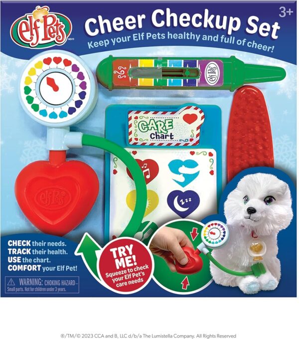 Elf Pets Cheer Checkup Set | Elf on the Shelf Pet Accessory Props Kit | Elf Reindeer St Bernard Arctic Fox | Elf Pet Care Kit Medical Equipment | (Elf Pets Not Included)