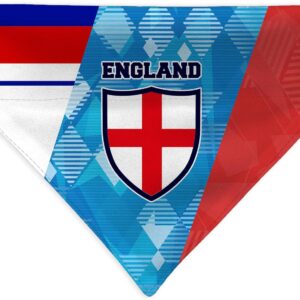 England - Euro's - Dog Bandana - 4 Sizes- Pet Football Accessory - Pet Clothing (M)