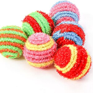 Fadcaer 6 Pcs Cat Toy Ball,4.5 cm Colorful Cat Balls Rainbow Cat Toy Balls,Cat Toy Balls for Indoor Kittens,Durable Cat Ball,Interactive Cat Toy for Indoor Outdoor Cat Kitten (Random Color)