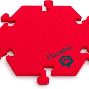 FluentPet HexTiles - Red | Accessory Dog and Cat Button Learning Kits | Can Hold Up to 6 Buttons | Soft, Durable, and Non-Slip | Gift for Pet Lovers | Comes in 12 Colors