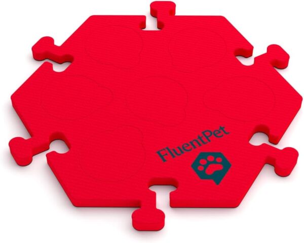 FluentPet HexTiles - Red | Accessory Dog and Cat Button Learning Kits | Can Hold Up to 6 Buttons | Soft, Durable, and Non-Slip | Gift for Pet Lovers | Comes in 12 Colors