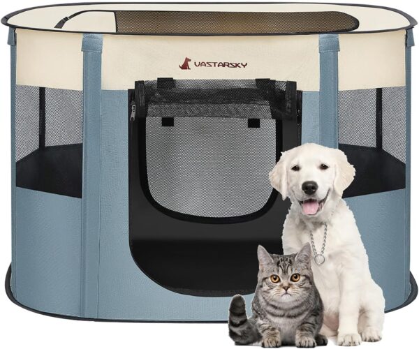 Foldable Pet Playpen,Cat Puppy Playpen,Portable Dog Cage soft Portable Exercise Kennel Tent,Puppy Kitten Pen Indoors/Outdoors Pet Tent Fence(S)