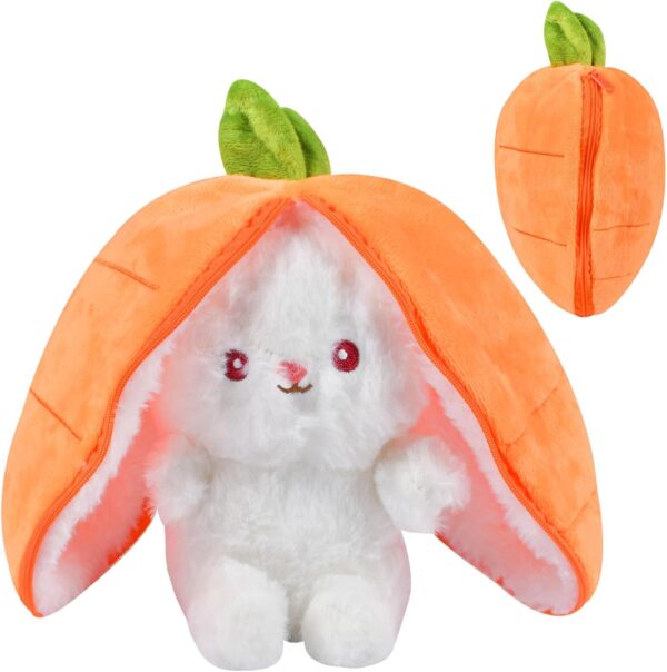 Forhome Rabbit Cuddly Toy Plush Toys Carrot Bunny Plush Cuddly Toy Stuffed Animals Rabbit Cuddly Toys Carrot Purse Gifts for Children, Boys, Girls (18 cm high)