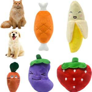 GWAWG 5 Piece Plush Puppy Toys, Soft Fabric Dog Squeak Toys Pet Puppy Chew Toys, Interactive Toys for Dogs When Bored