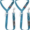 Headrest dog car seat belt 2 Pack Adjustable Durable Headrest Seat belt Pet Dog Car Safety Harness Restraint with Elastic Nylon Bungee Buffer