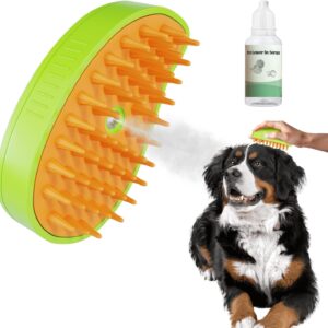 Hodlvant Pet Grooming Brush,Anti Flying Hair Pet Hair Brush for Removing Tangled Hair, Rechargeable Steamy/Massage/Grooming Comb, Silicone Pet Hair Self Cleaning Beauty Brush for all Cat Dog