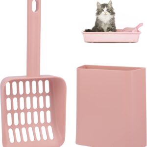 Jiakalamo Cat Litter Scoop with Stand Cat Litter Shovel Plastic Scoop Large Pet Cleaning Tool for Cat Sand Cleaning Supplies Products Toilet(Pink)