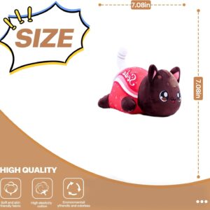 LAIBUY Cat Plush Pillow, Soft Kawaii Kitten Anime Plushie Hugging Pillow, Cute Stuffed Cat Animal Plush Toys Suitable Kids Boys Girls and Her Birthday Christmas Day Gifts (coke)