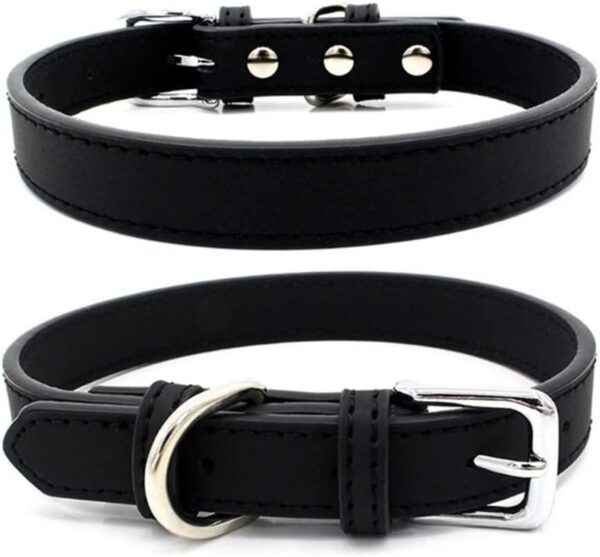MGWYE 5 Colors PU Small Dogs Collars XS-M Adjustable Zinc Alloy Solid Color Puppy Collar Comfortable Durable Pets Supplies Accessories (Color : D, Size : 27-33cm)