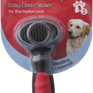 Mikki Dog, Cat, Puppy Grooming Slicker Brush -Easy Self Clean -for Knots, Tangles -Med-Lrg Pet-Large