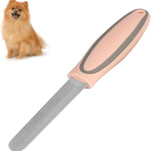 NHBETYS Pet Dog Nail File, Half Moon Puppy Nail Claw File Nail Polish Cat Claw Care with Easy Grip Handle, Animal Pedicure Grooming Clipper Tool for Dogs Cat's Sharp Claws(Pink)