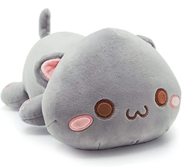 NatureMan Cute Kitten Plush Toy Stuffed Animal Pet Kitty Soft Anime Cat Plush Pillow,children'sPlush cat doll Pillow toys (grey)