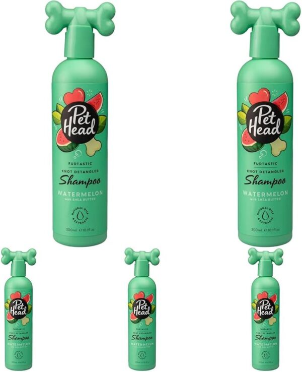 PET HEAD Dog Shampoo 300ml, Furtastic, Watermelon Scent, Knot Detangler, Best Dog Shampoo for Smelly Dogs, Care for Long, Tangly Curls & Coats, Professional Grooming, Vegan, Gentle Formula for Puppies