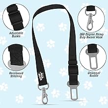 Dog Seat belt with four features