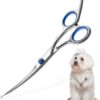 Pet Grooming Scissors, Jiasoval 6" Up Curved Dog Grooming Scissors Set with Safety Round Tip, Stainless Steel Pet Grooming Dog Cat Hair Cutting Trimming Scissors